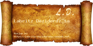 Labritz Dezideráta névjegykártya
